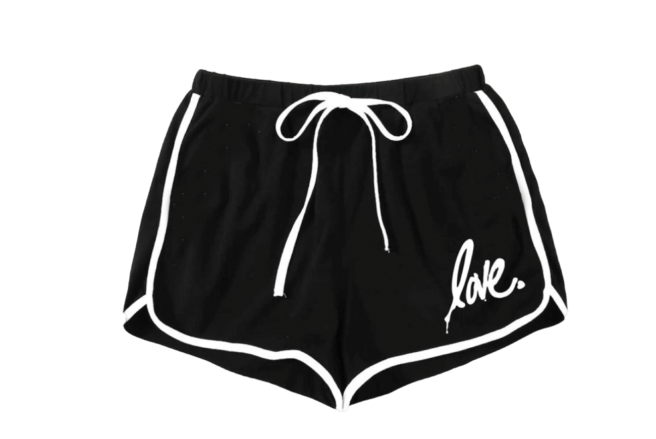 'Love' Embroidered Short