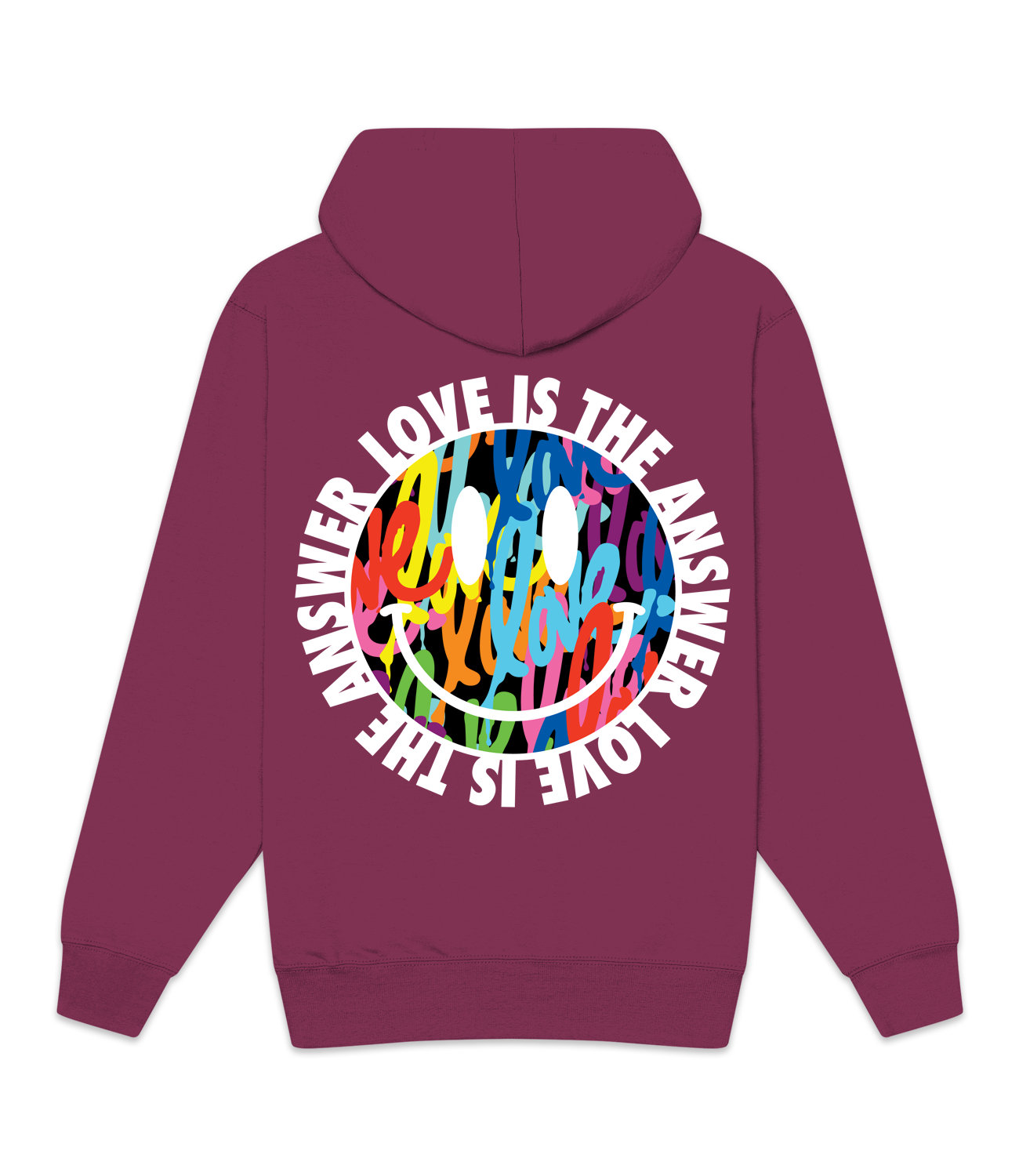 Smiley Face Hoodie - Maroon