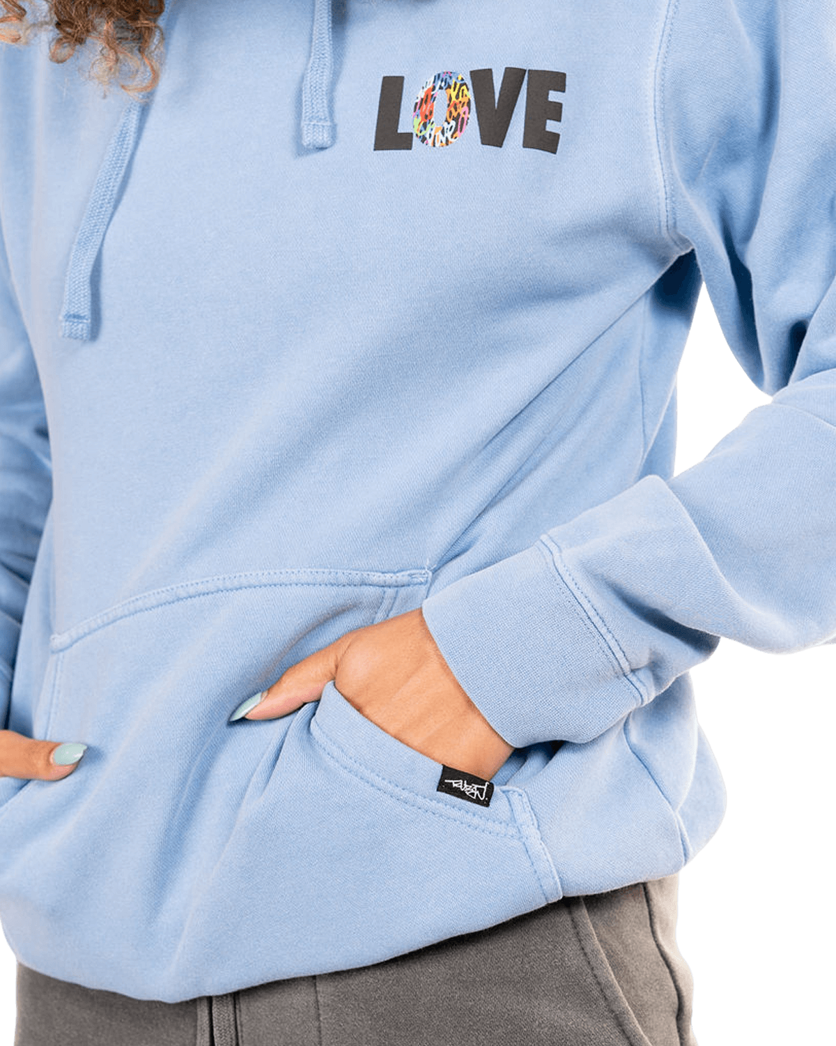 Smiley Face Hoodie - Sky Blue
