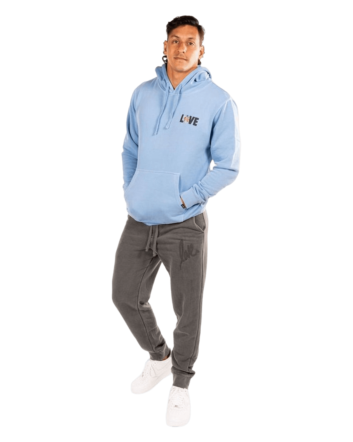 Smiley Face Hoodie - Sky Blue