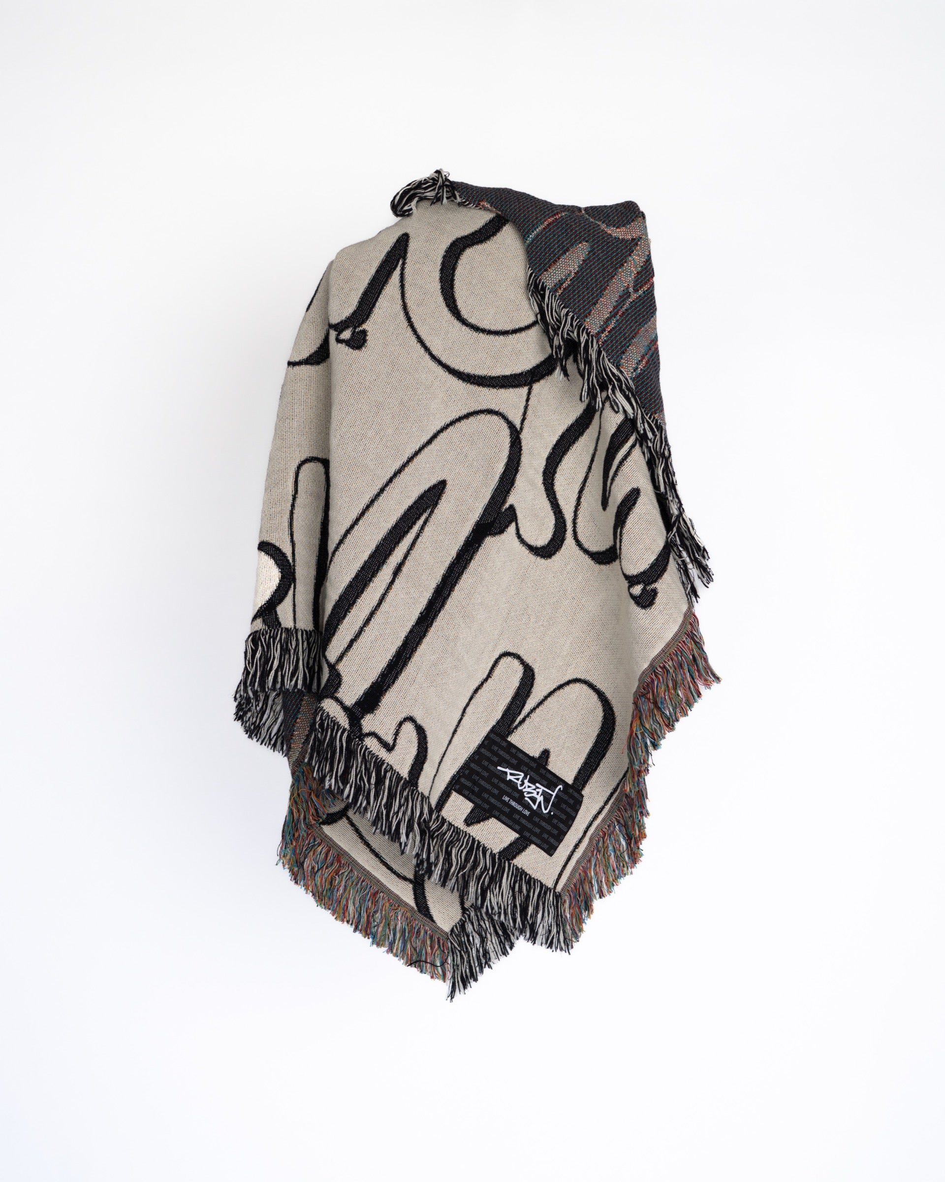 Woven Love Blanket - Black & White