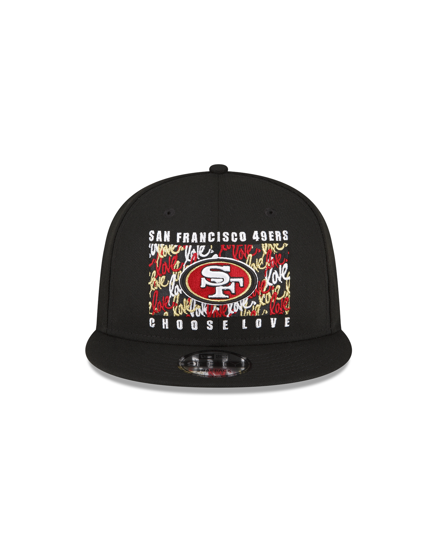 49ers black top snapback hat