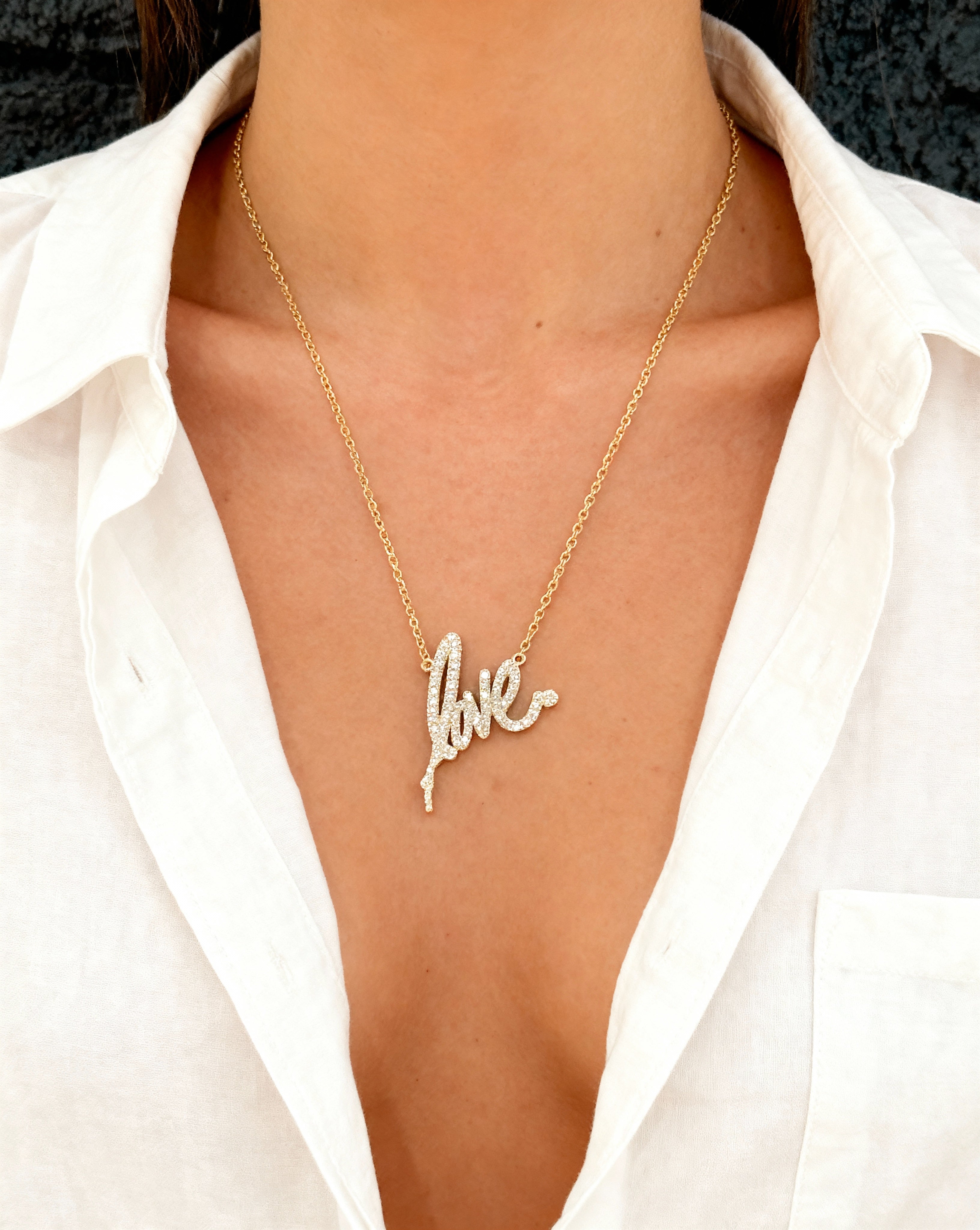 14k Gold Signature Love Necklace