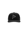 Black cap with white ruben rojas love logo on a white background