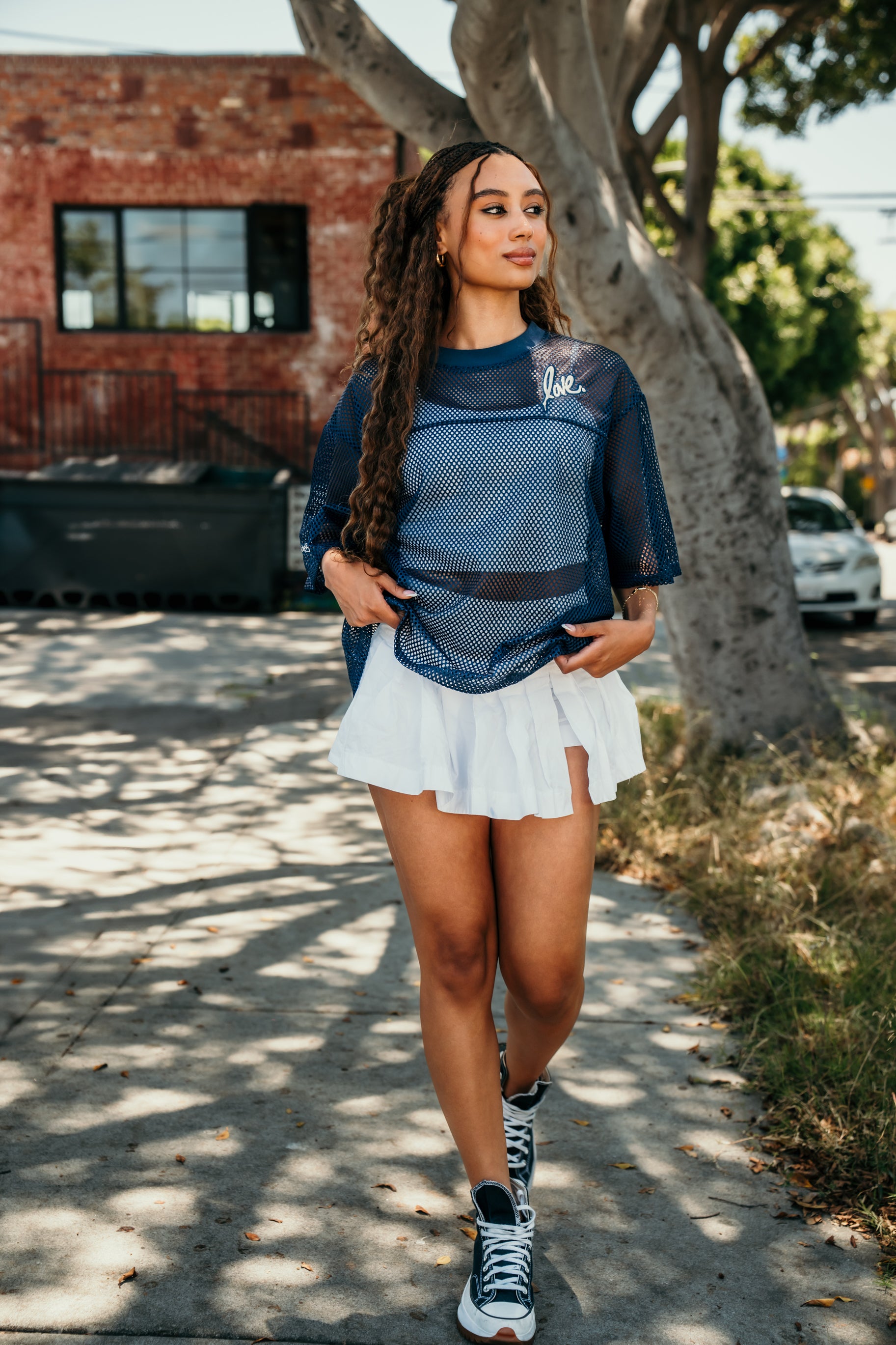 Mesh Cropped Shirt