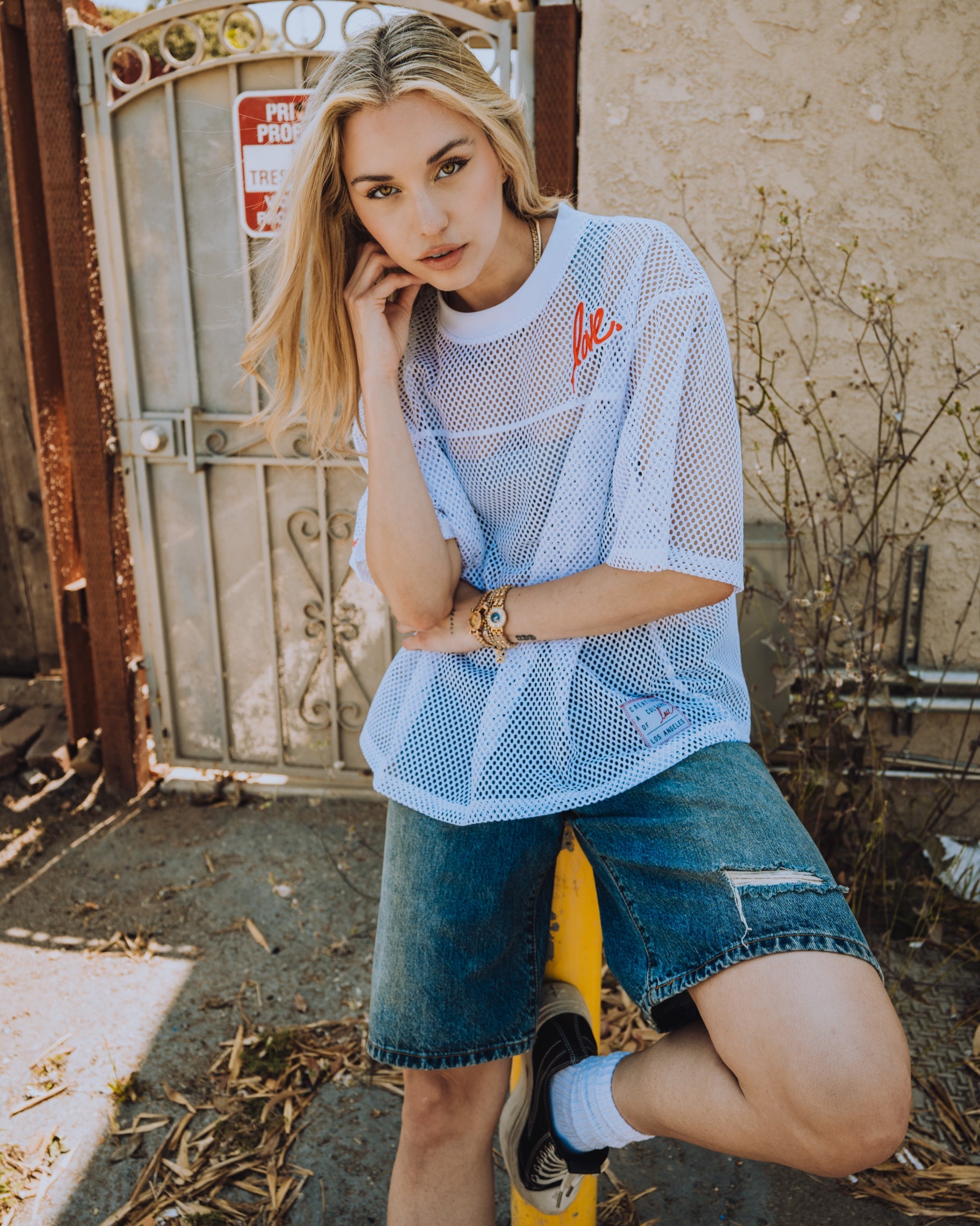Mesh Cropped Shirt