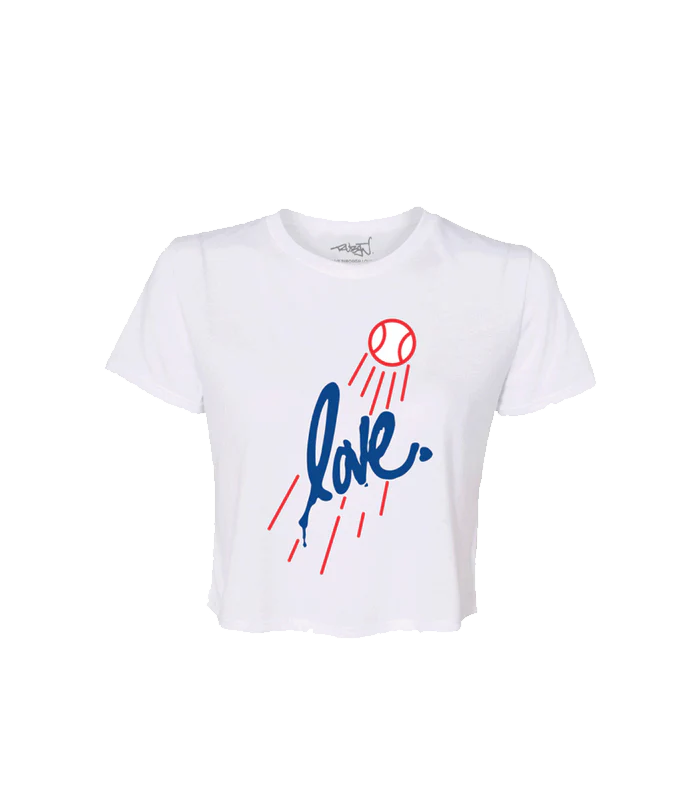 Love Los Angeles Dodgers Game Day Cropped Baseball Tee