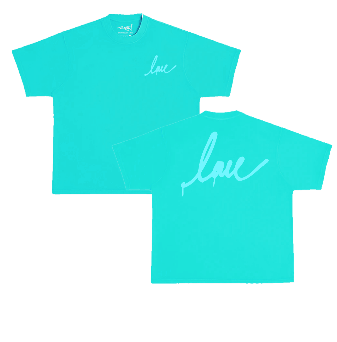 Love Script T-shirt (Turquoise)