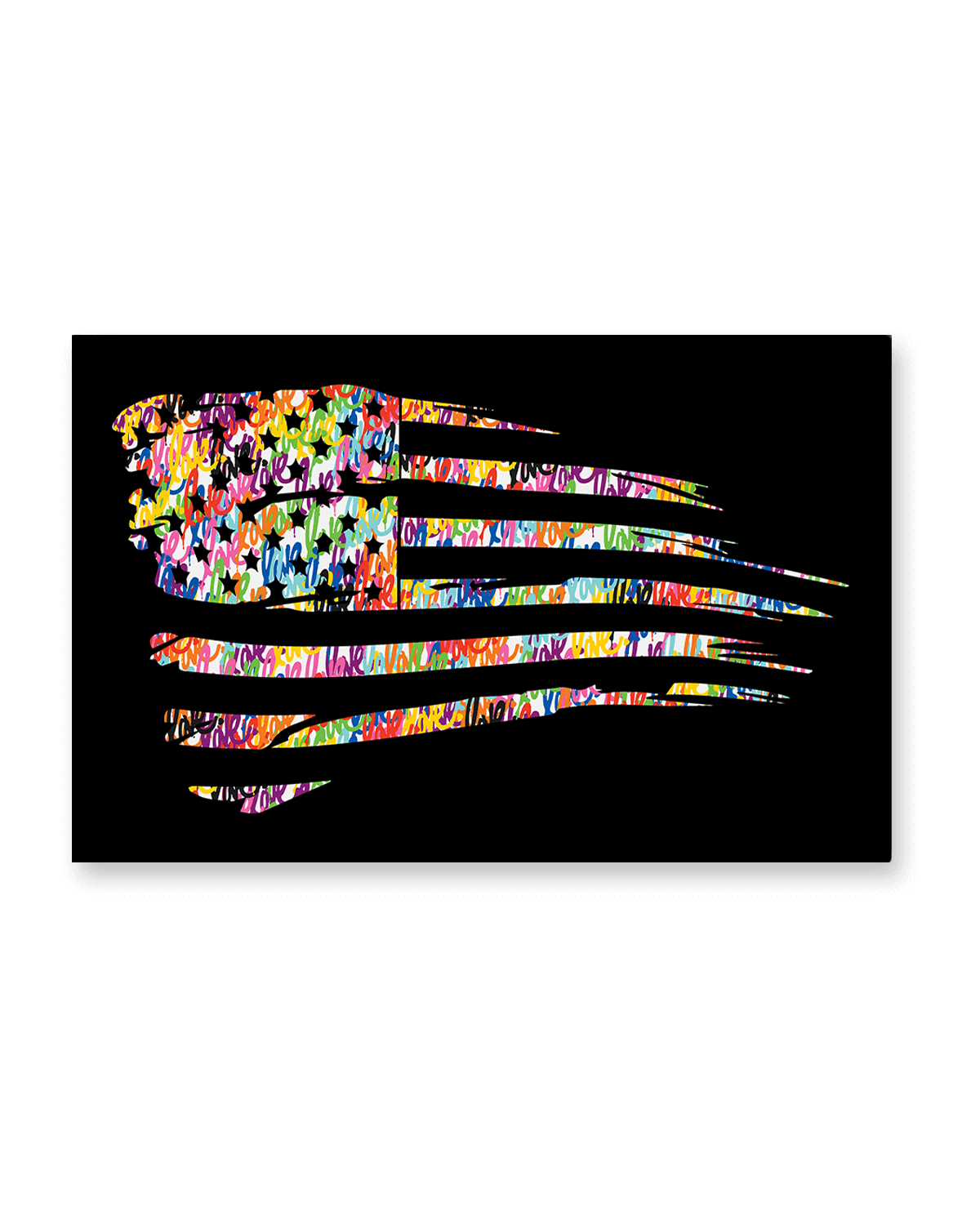 American Love Flag Canvas 60" x 36" (AP)